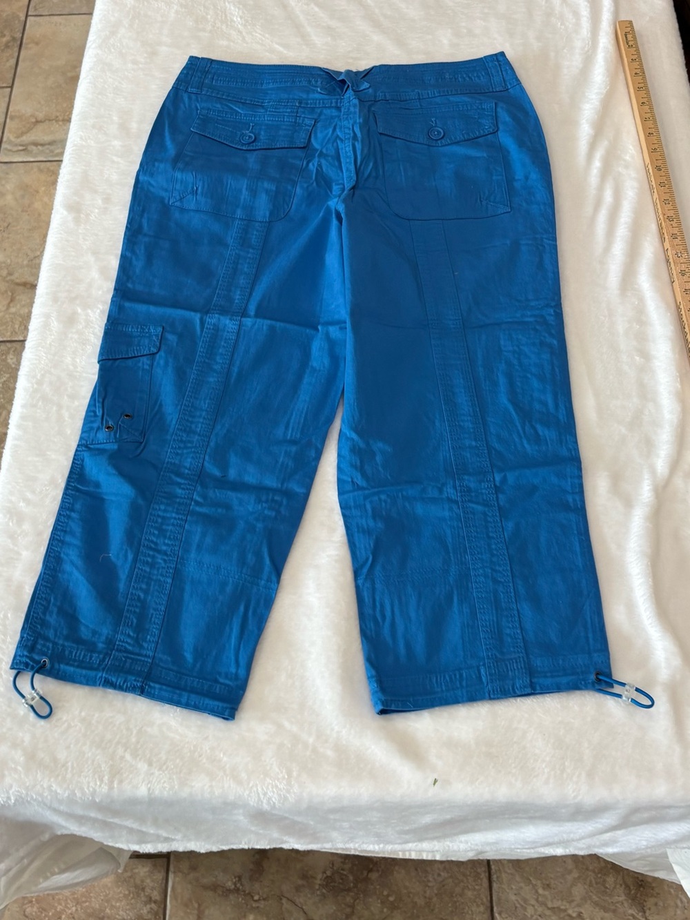 Style & Co. Electric Blue Women's Cargo Capris - Picture 2 of 4